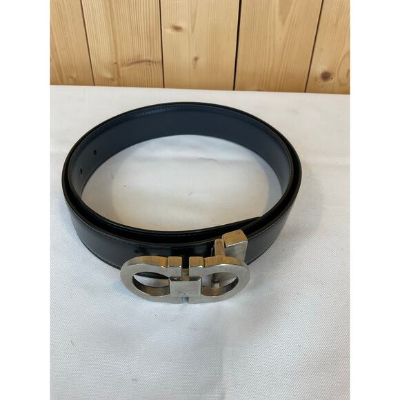 Women's Ferragamo Leather Belt, Black- about 42 inches long - Picture 1 of 7